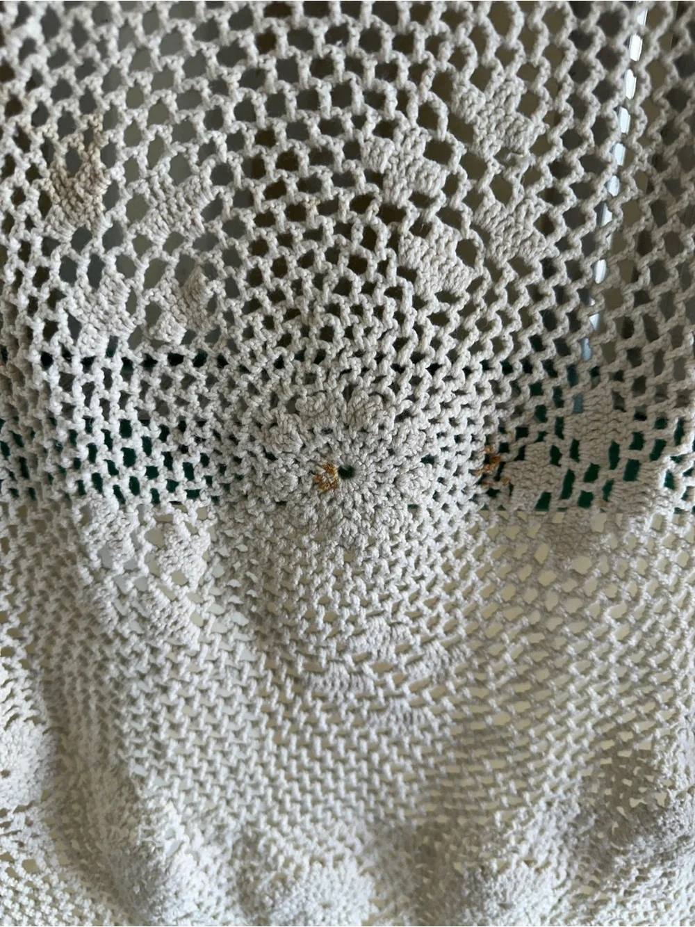 Vintage Handmade Cream Cotton Crocheted Doily